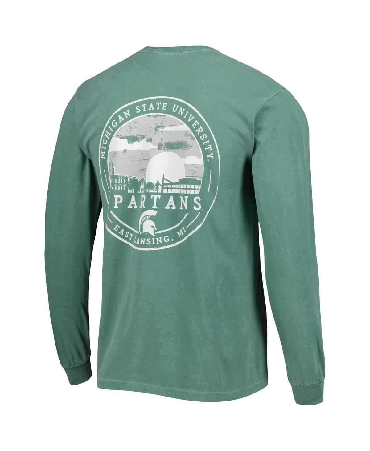 Image One Men's Green Michigan State Spartans Circle Campus Scene Long Sleeve T-shirt In Green