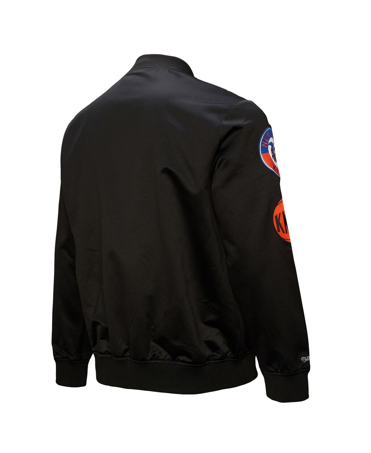 Mitchell & Ness Men's Black New York Knicks Hardwood Classics Blackout Collection Satin Full-zip Jacket In Black