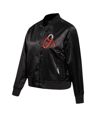 Women's Black Baltimore Orioles&nbsp;Rhinestone Satin Full-Snap Jacket