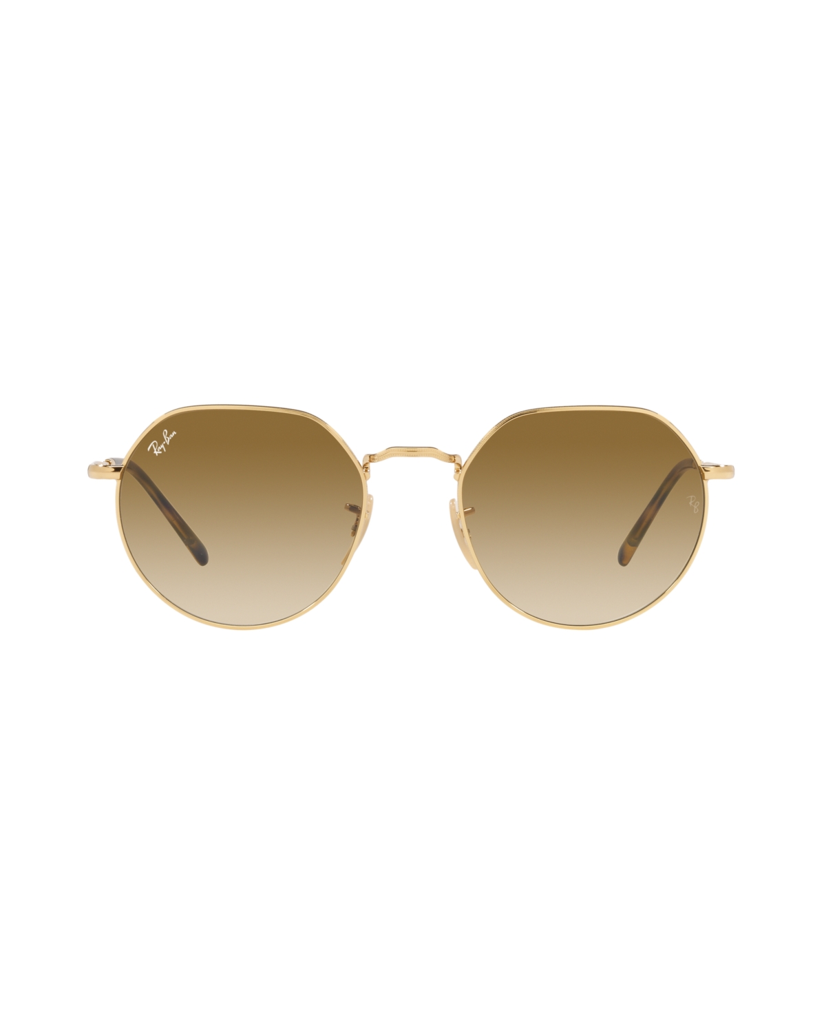 Ray Ban Jack Sunglasses Gold Frame Brown Lenses 53-20 In Arista Gold