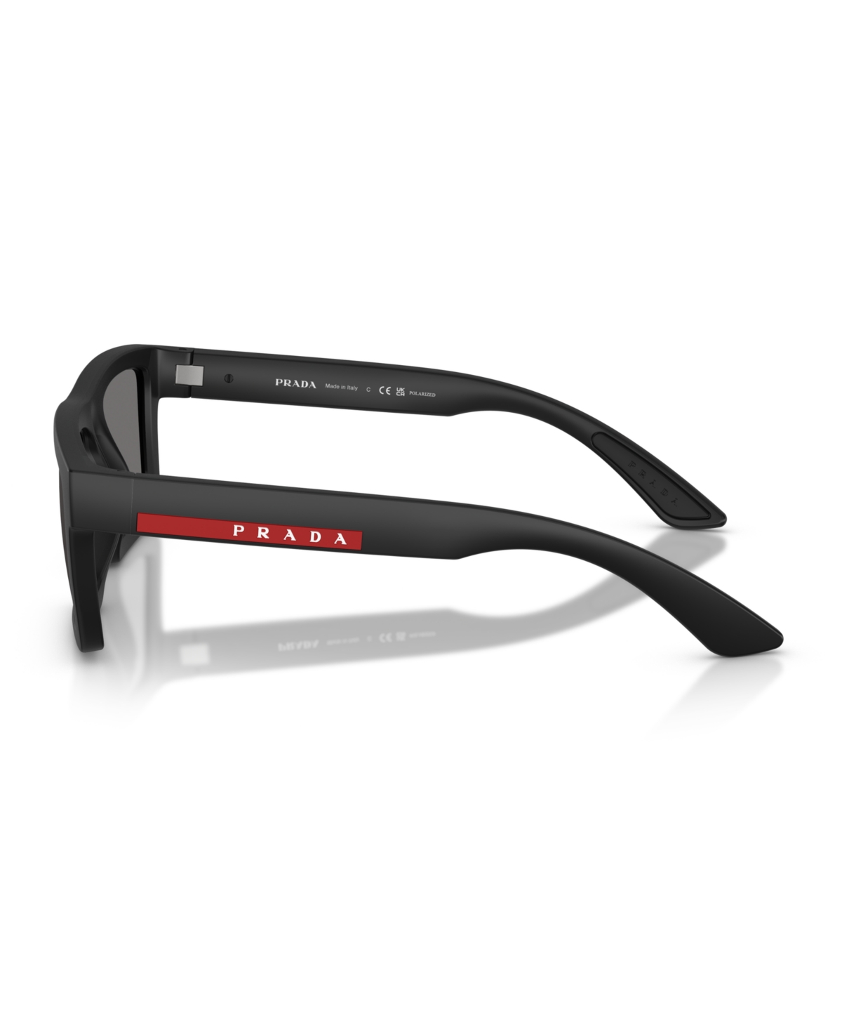 Prada Linea Rossa Rectangle-frame Sunglasses In Matte Black