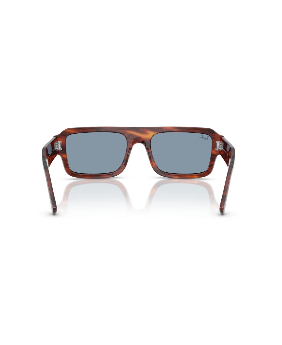 Ray Ban Rb4454 Havana Rectangular Sunglasses In Striped Havana