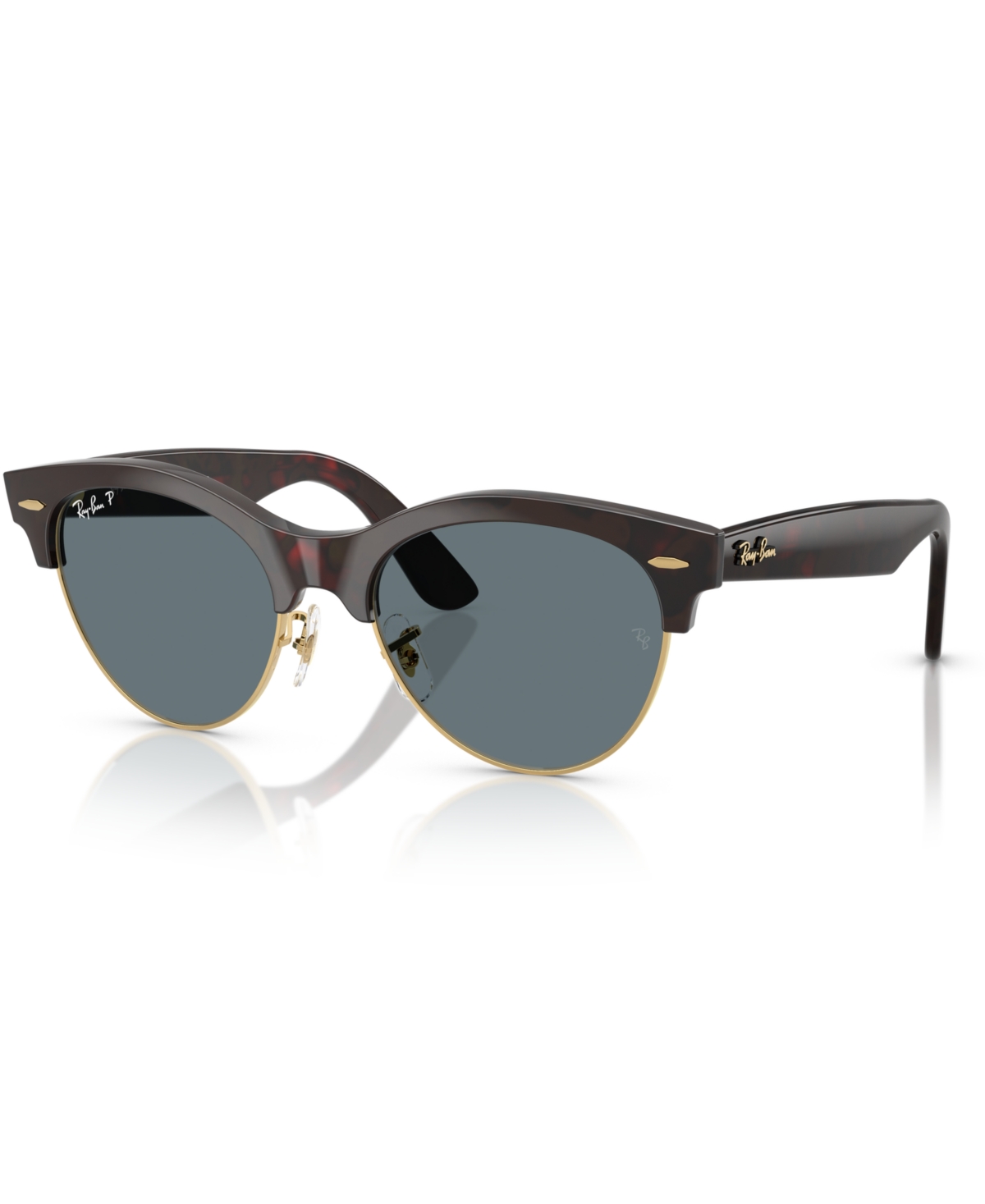 Ray Ban Clubmaster Way Sunglasses In Red Havana On Gold