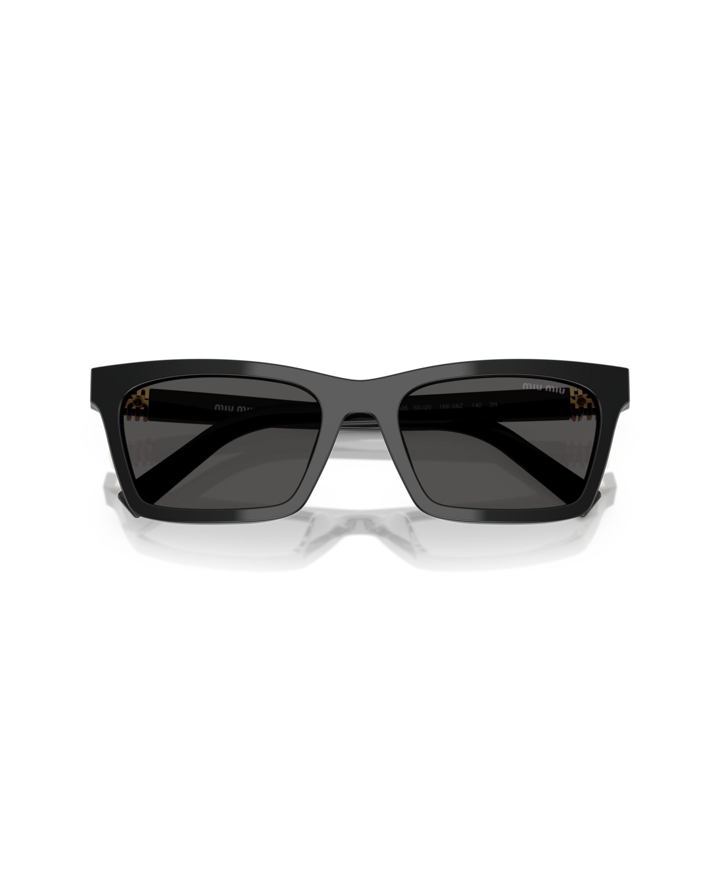 Женские солнцезащитные очки MIU MIU Large Sunglasses, MU A05S, цвет: Чёрный — фото 2