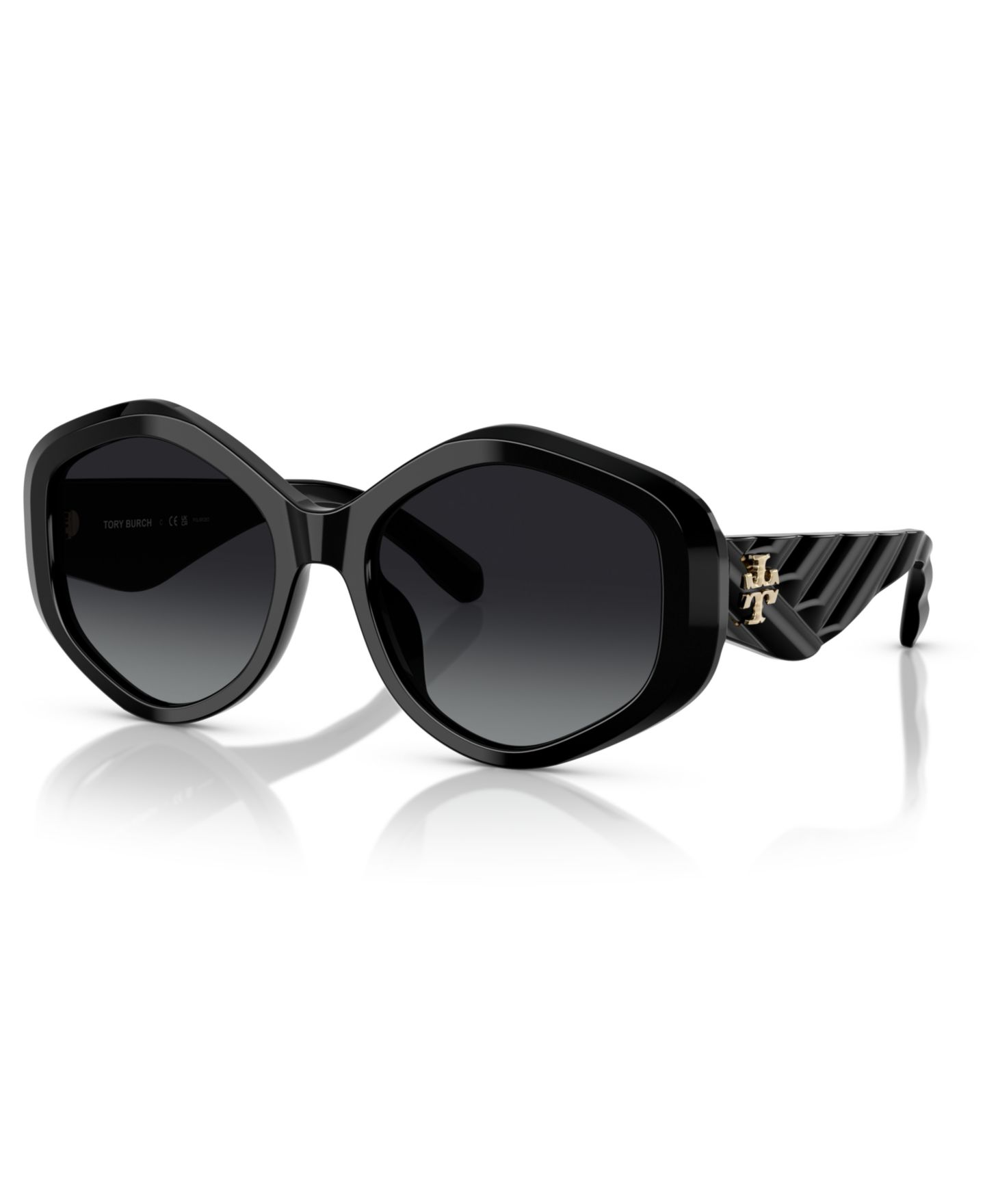 Женские солнцезащитные очки Tory Burch Polarized Sunglasses, TY7217U, цвет: Чёрный — фото 1