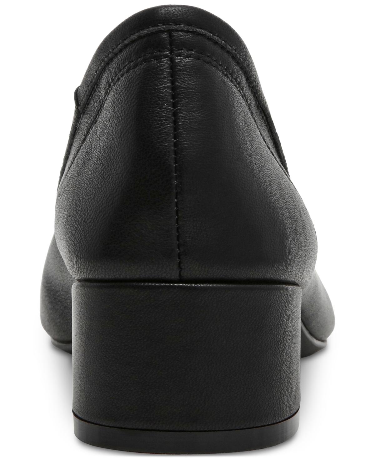 Steve Madden Mollie Block Heel Pump In Black Leather