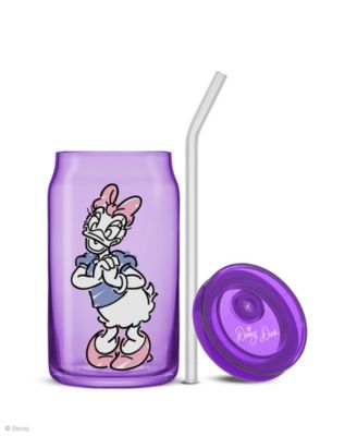 Disney Mickey Mouse Friends Color Sketch Tumbler Glasses with Lids, Set of 4