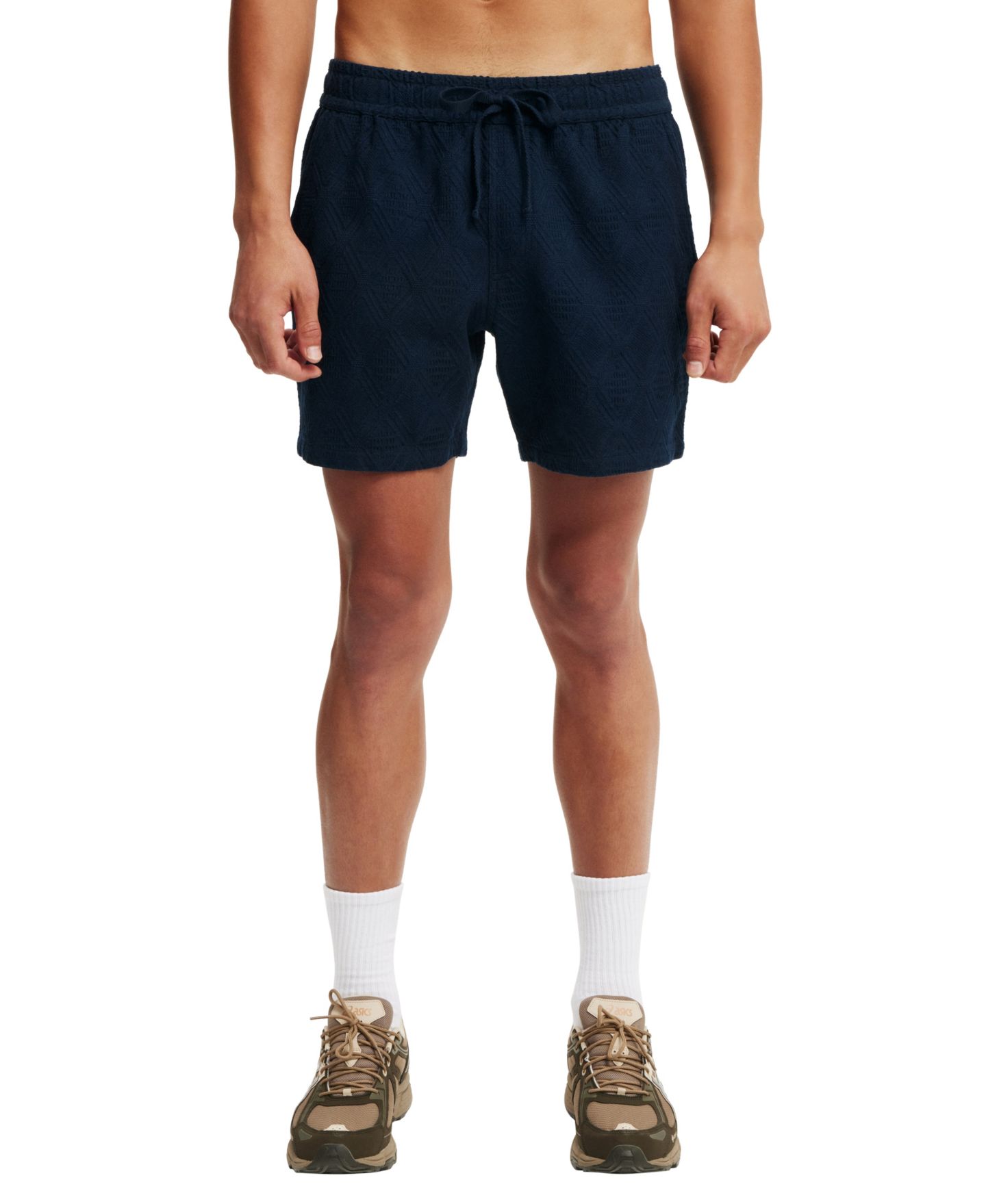 Мужские шорты Cotton On Elevated Easy Short, цвет: Тёмно-синий бриллиантовый вязаный — фото 1