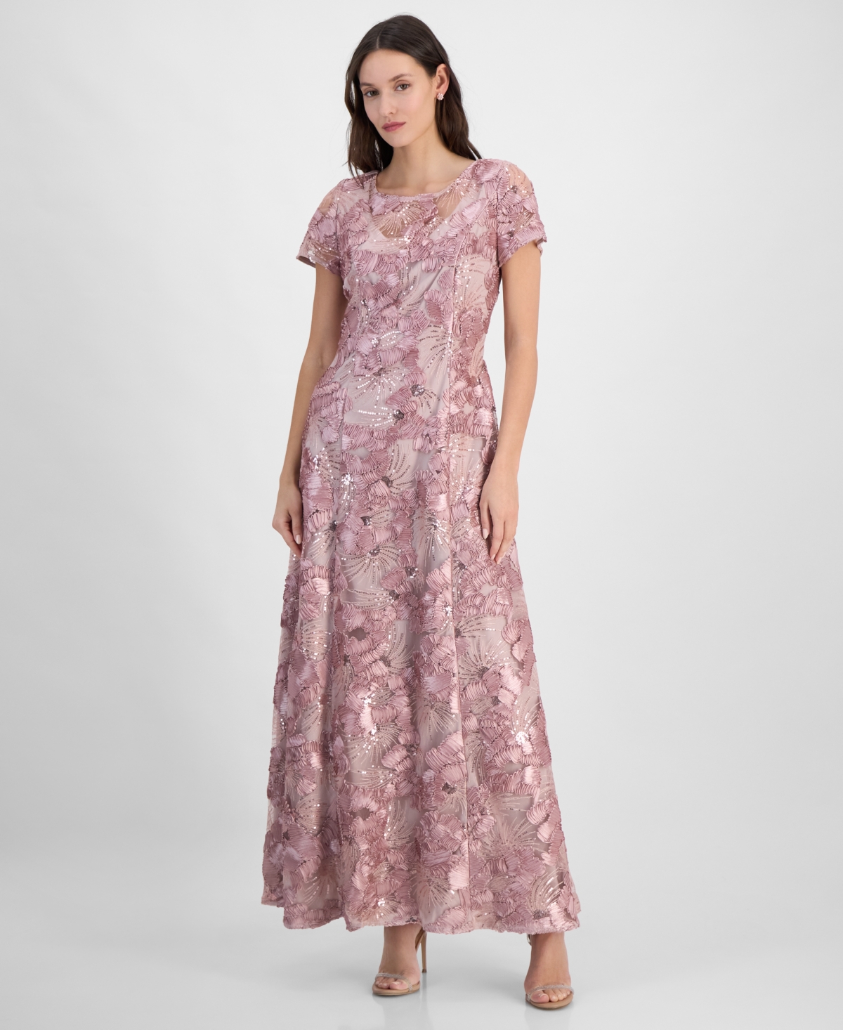 Alex Evenings Plus Size Rosette Gown
