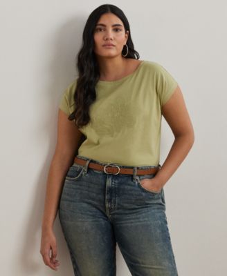 Lauren Ralph Lauren - Plus Size Embroidered Jersey Tee