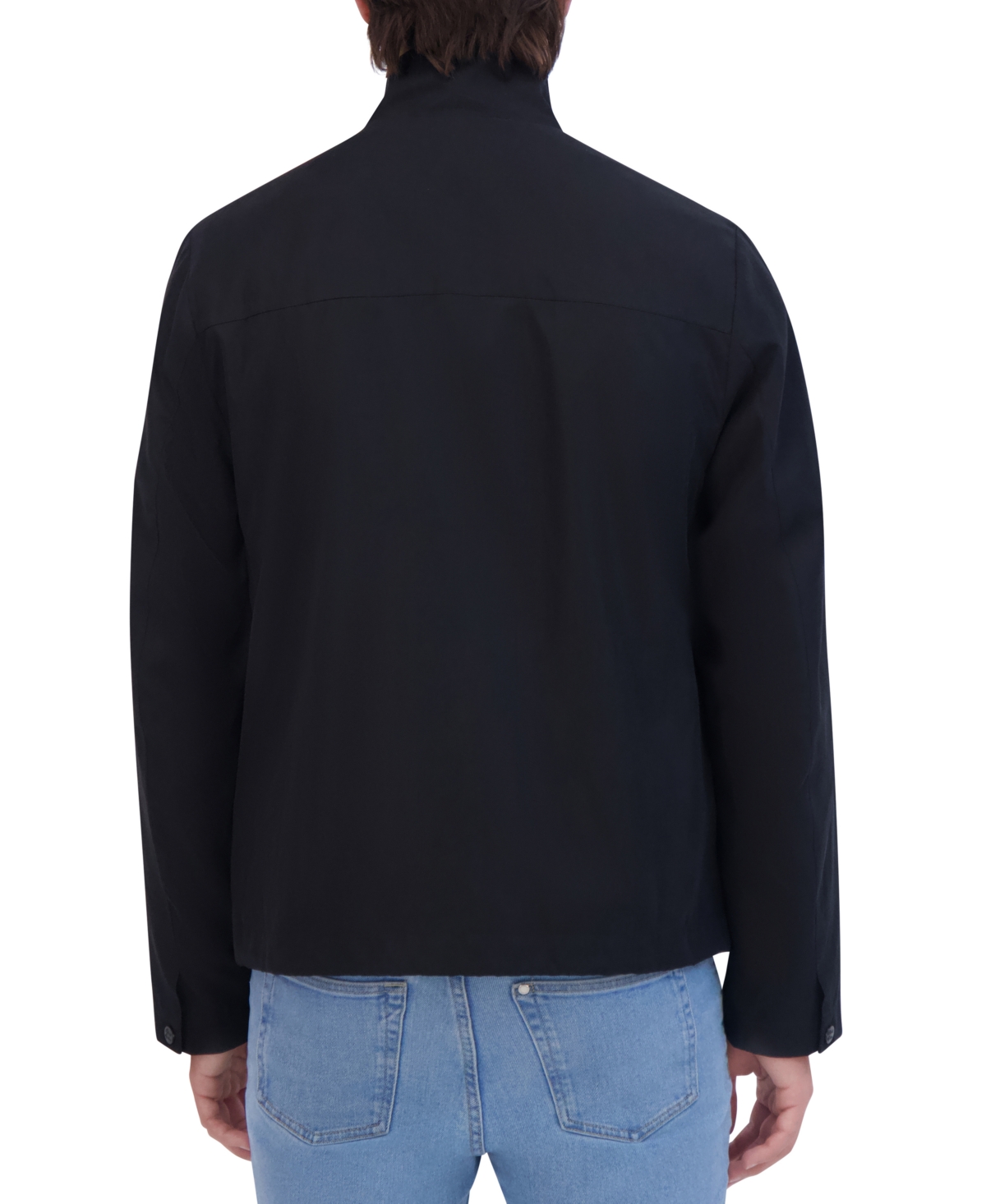 Robert Graham Men's Lightweight Peached Stand Collar Jacket In Black