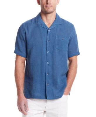 Weatherproof Vintage - Men's Airtex Regular-Fit Textured Button-Down Camp Shirt