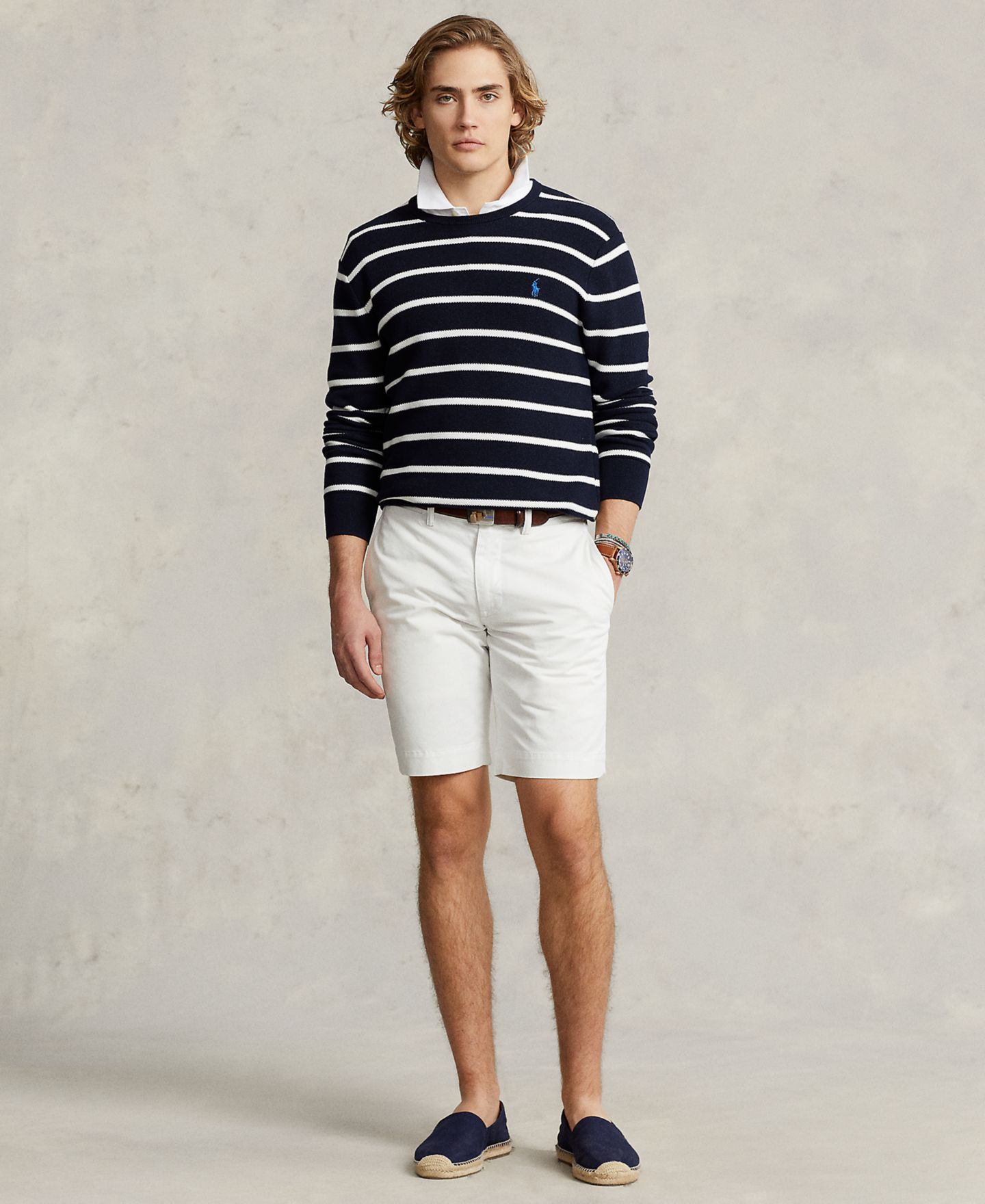 Мужские шорты Polo Ralph Lauren 9-1/2-Inch Stretch Slim-Fit, цвет: Белый — фото 2