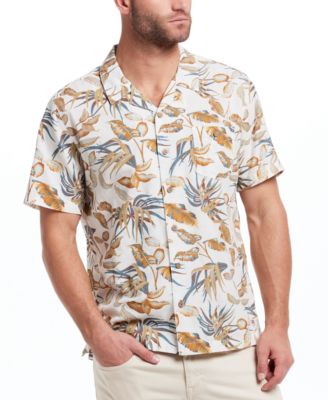 Weatherproof Vintage - Men's Regular-Fit Palm Frond-Print Button-Down Camp Shirt