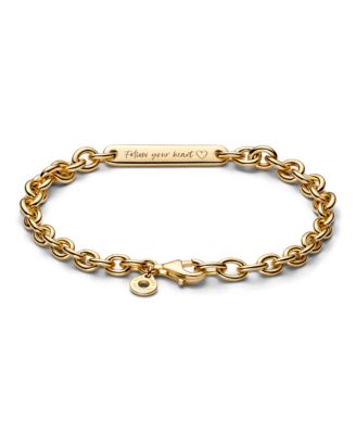 14K Gold Plated Engravable Bar Link Bracelet