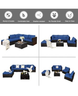 6-Piece Outdoor Patio Sectional Sofa Set with Coffee Table Comfortable and Stylish Seating for Your Garden or Patio