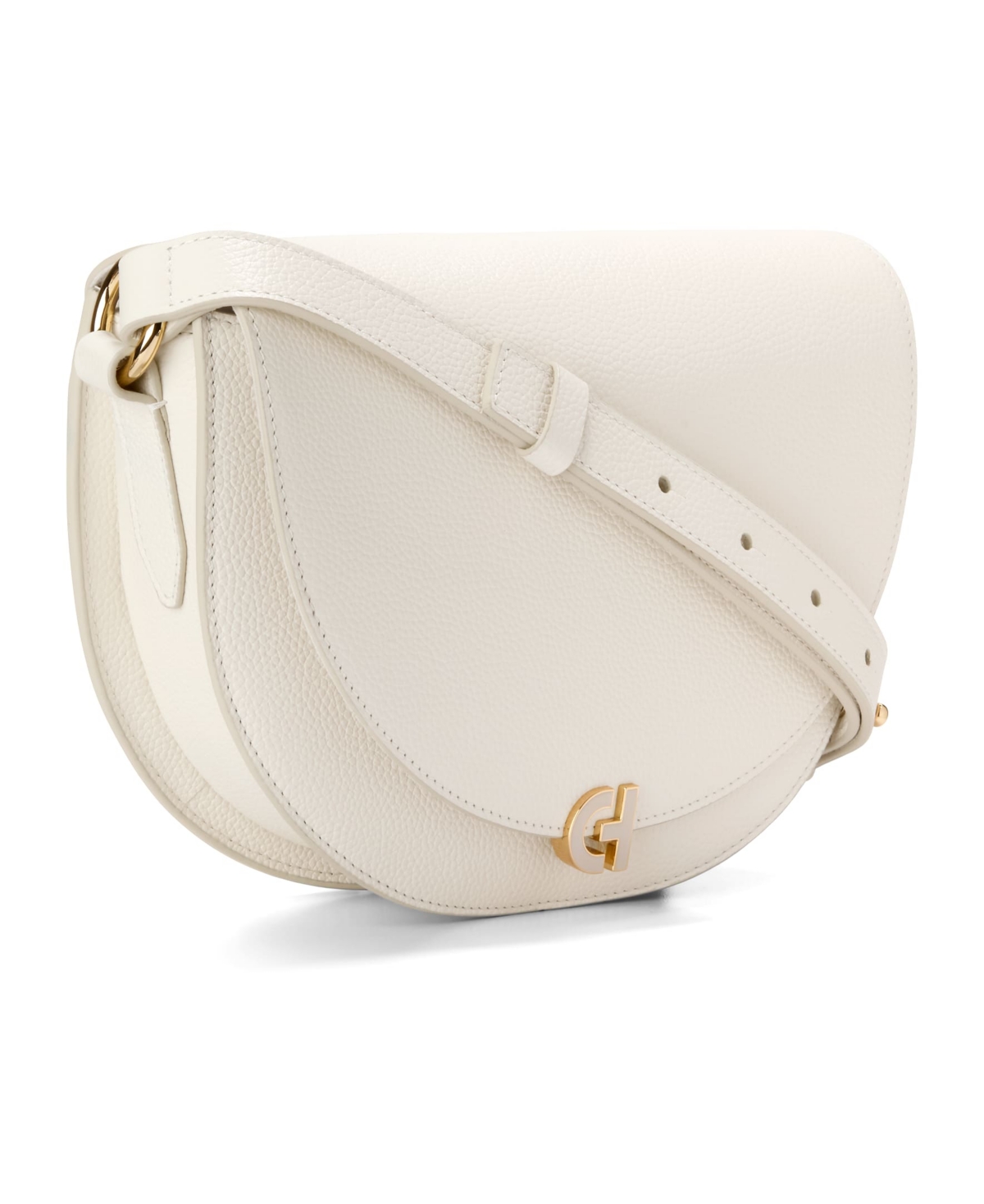 Cole Haan Evie Chain Small Saddle Bag In Ivory