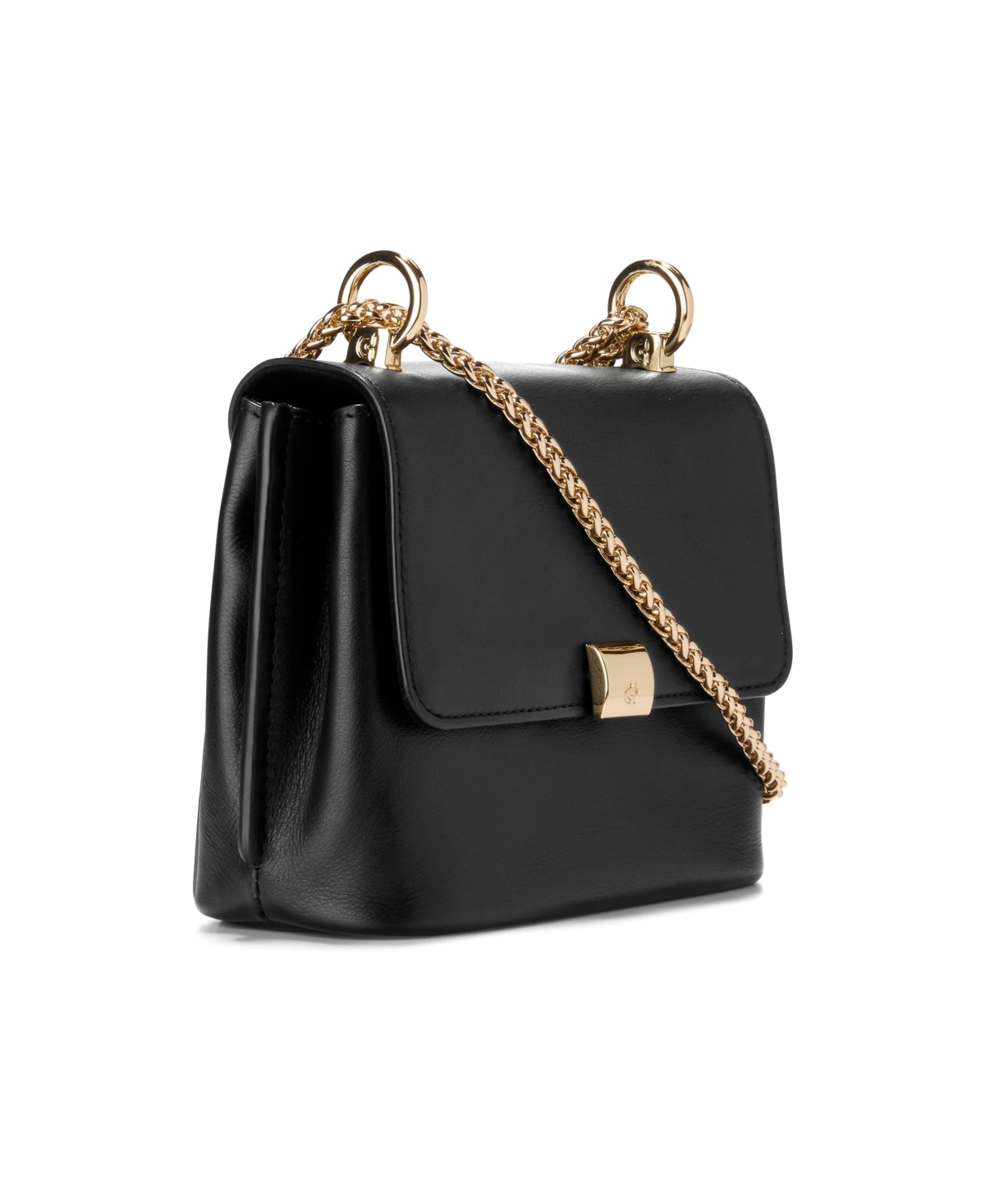 Cole Haan Mini Convertible Chain Leather Crossbody In Black