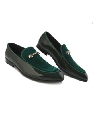 Men's Velvet & Patent Leather Slip On Dress Loafer