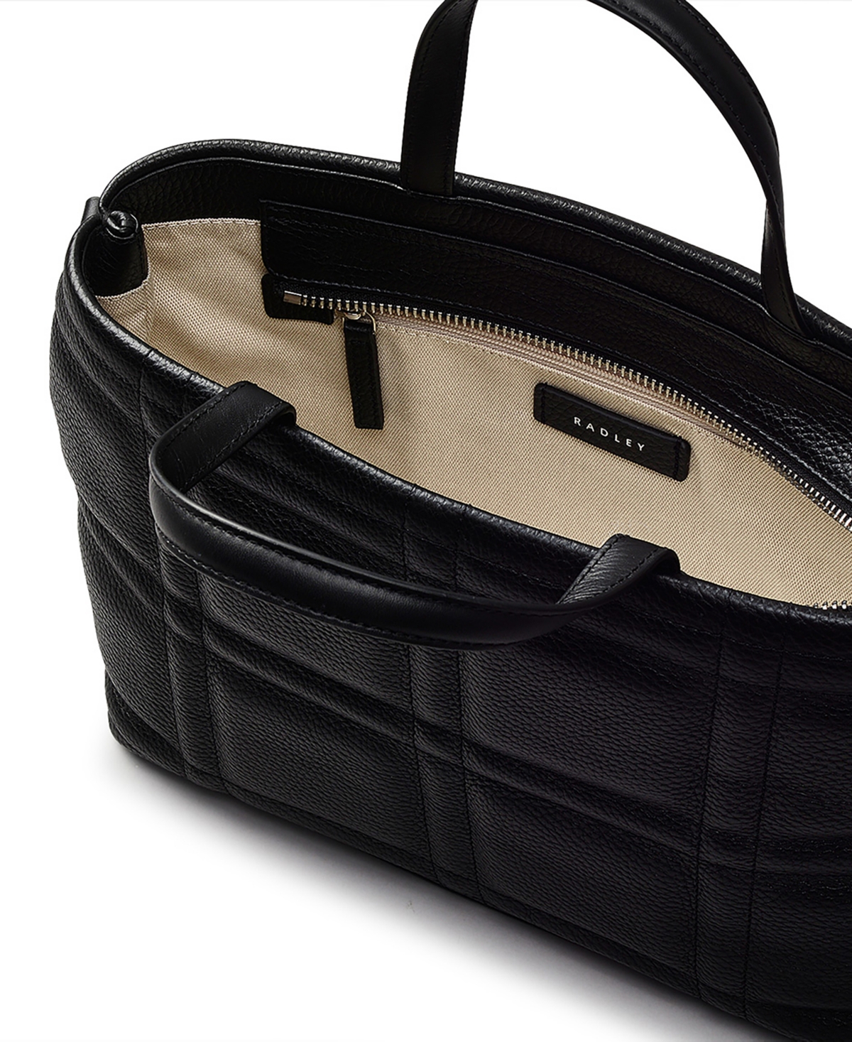 Radley London Sunny Dene Quilt Small Ziptop Grab Bag In Black