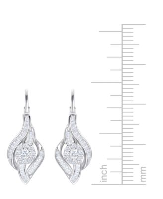 Diamond Leverback Drop Earrings (1/2 ct. t.w.) in 10k White Gold