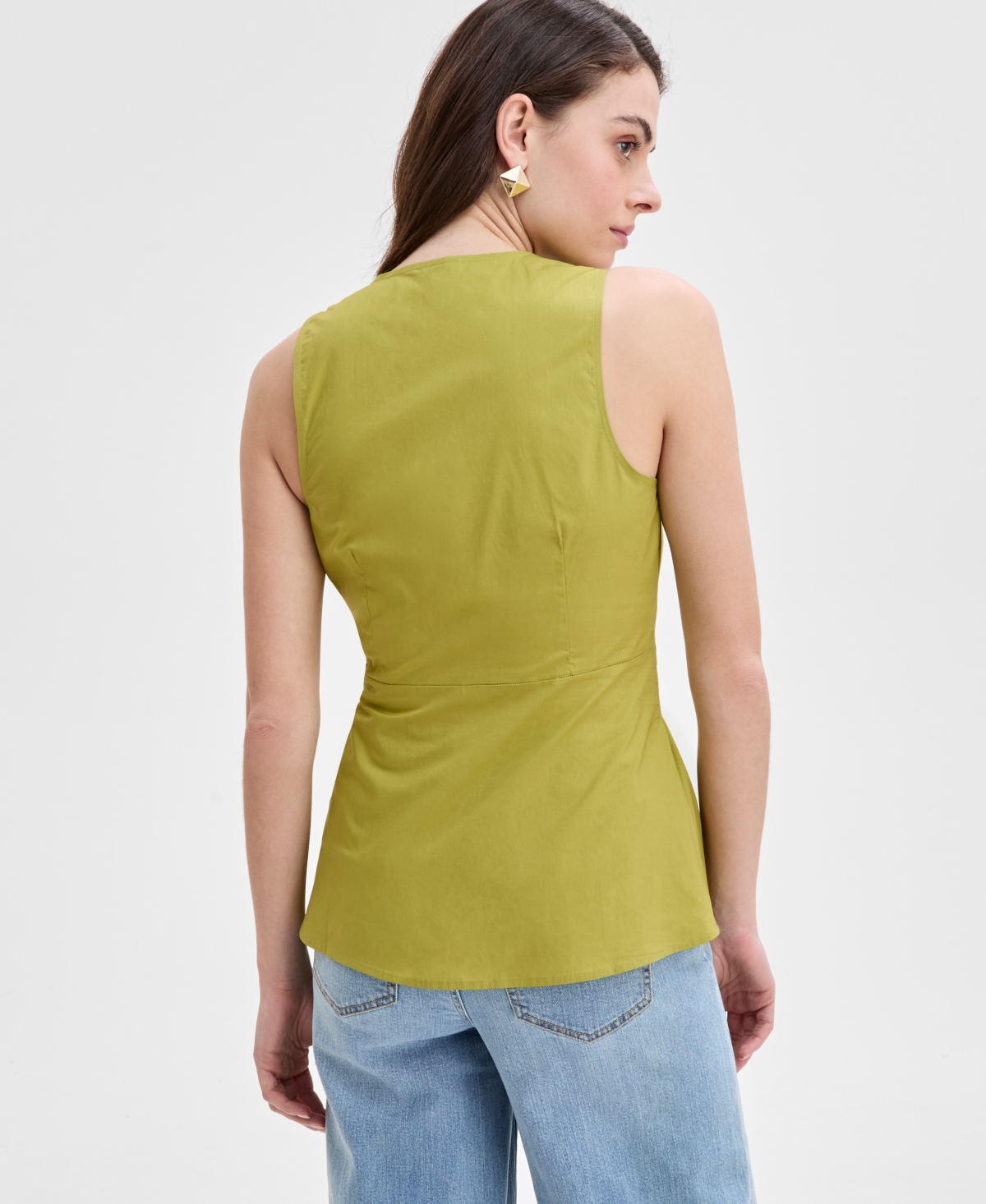 INC INTERNATIONAL CONCEPTS WOMEN'S COTTON BELTED BLOUSE, EXCLUSIVELY AT MACY'S 