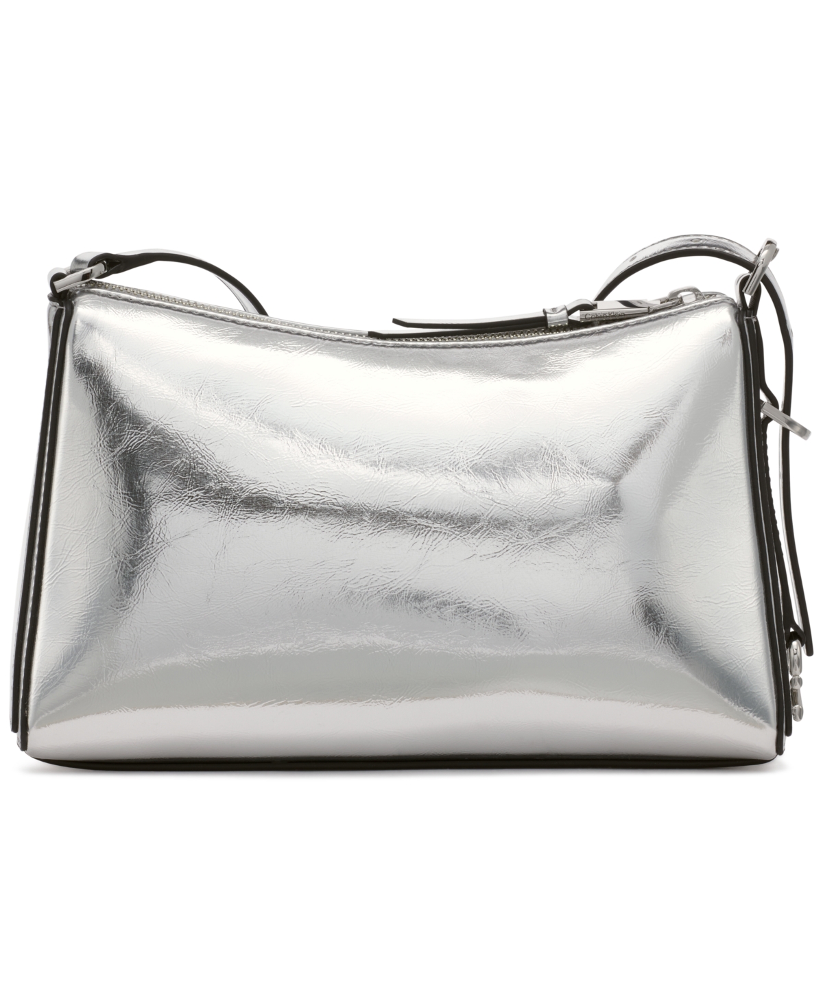 Calvin Klein Mandy Metallic Crossbody In Metallic Silver