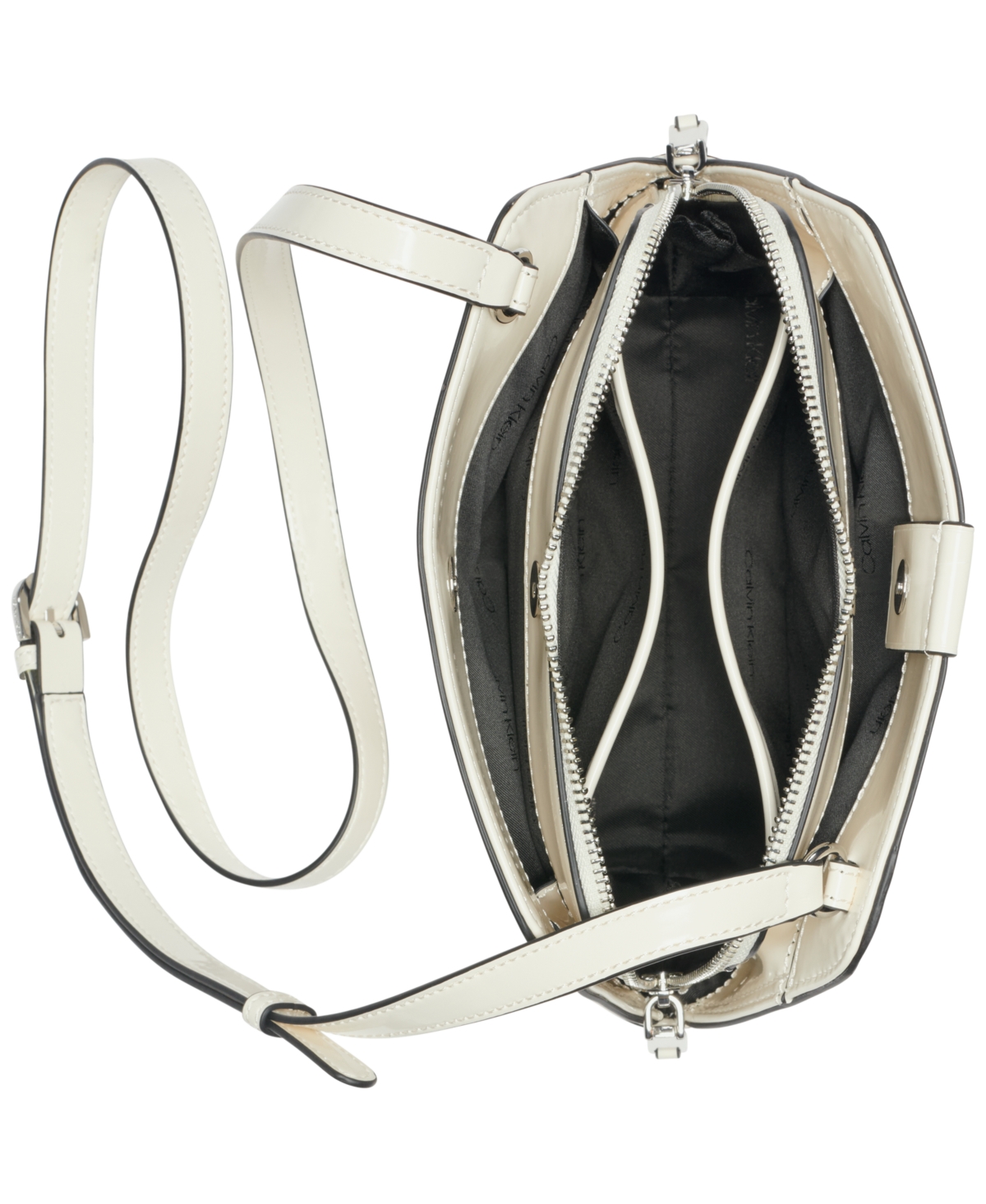 Calvin Klein Audrey Floral Emboss Crossbody In Cerb White