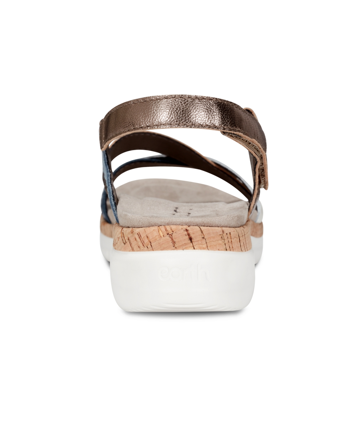 Shop Earth Women's Rosie Strappy Slingback Flat Sandals In Navy,cream Leather