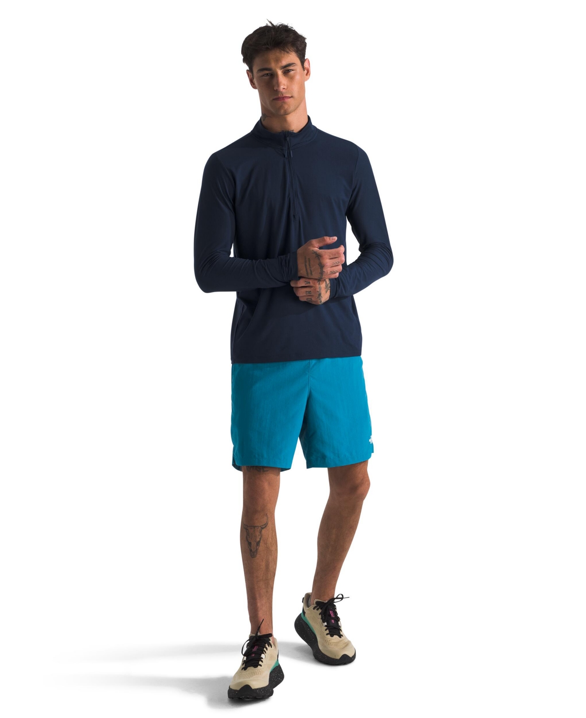 THE NORTH FACE MEN'S DUNE SKY ZIP T-SHIRT 