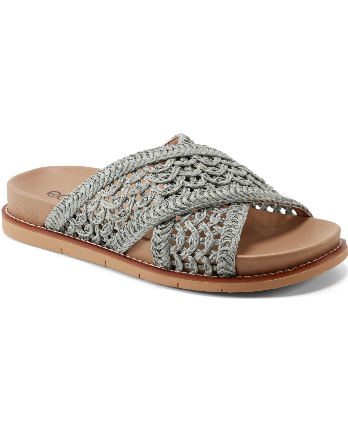 EARTH WOMEN'S FLURRY WOVEN CRISSCROSS FLAT SANDALS 