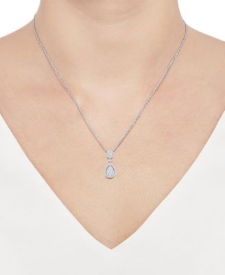 Diamond Drop Pendant Necklace (1/2 ct. t.w.) in 14k White Gold