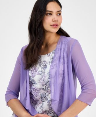 Women's 2-Pc. Open-Front Jacket & Floral Dress Set