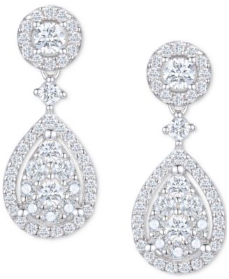 Macy's - Diamond Drop Earrings (3/4 ct. t.w.) in 14k White Gold