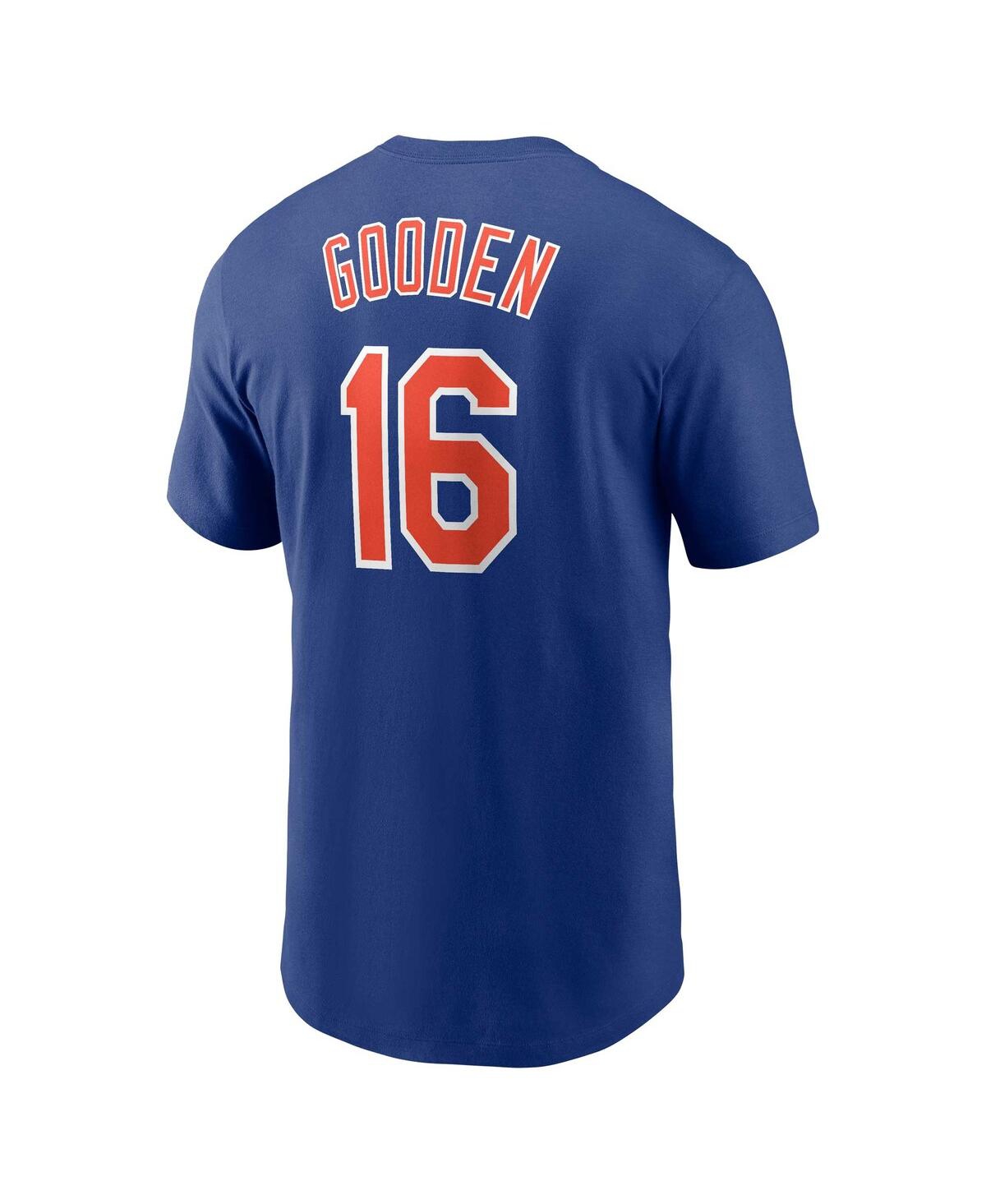 NIKE MEN'S DWIGHT GOODEN ROYAL NEW YORK METS COOPERSTOWN COLLECTION FUSE NAME NUMBER RETIREMENT T-SHIRT 