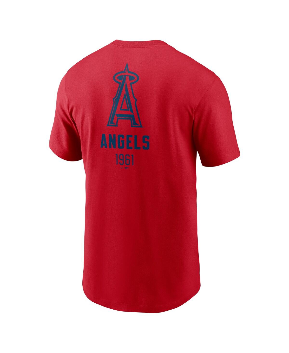 Nike Men's Red Los Angeles Angels Large Logo Back Stack T-shirt In Red