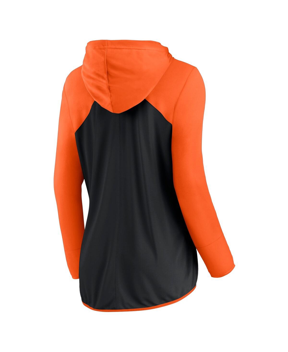 Fanatics Women's Black/orange San Francisco Giants Script Sleeve Full-zip Hoodie In Black,orange