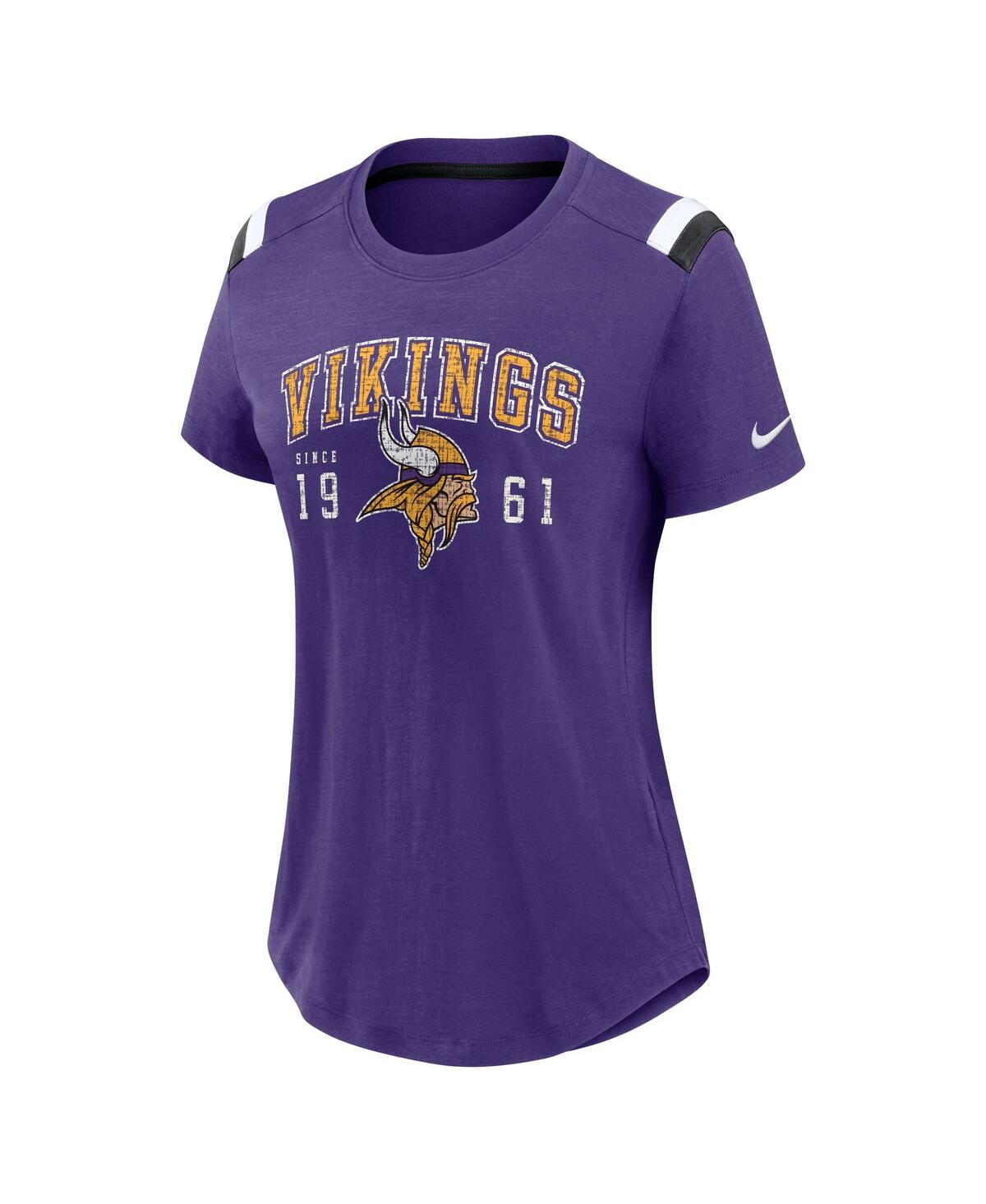 Nike Women's Heather Purple Minnesota Vikings Prime Logo Slub Fashion T-shirt In Heather Purple
