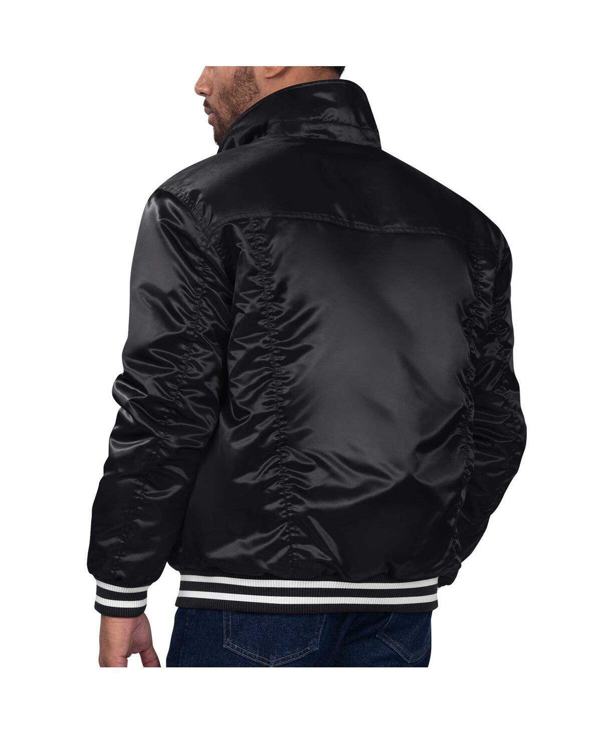 Starter Men's X Levi's Black Boston Celtics Silver Label Trucker Satin Full-snap Jacket In Black