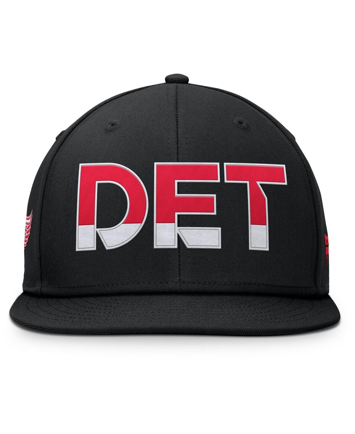 Fanatics Men's Black Detroit Red Wings Authentic Pro Rink Snapback Hat In Black
