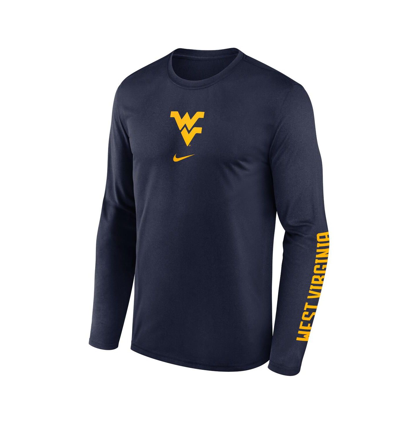 Мужская футболка Nike Navy West Virginia Mountaineers Primetime Center Lockup Two-Hit Legend Long Sleeve — фото 3