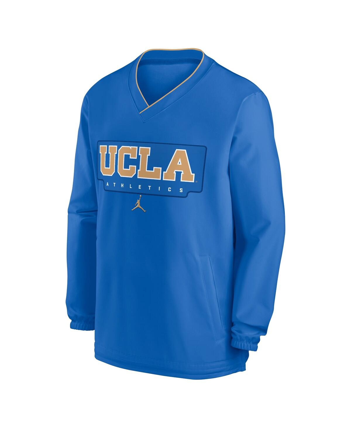 JORDAN MEN'S BLUE UCLA BRUINS 2024 SIDELINE PULLOVER WINDSHIRT 