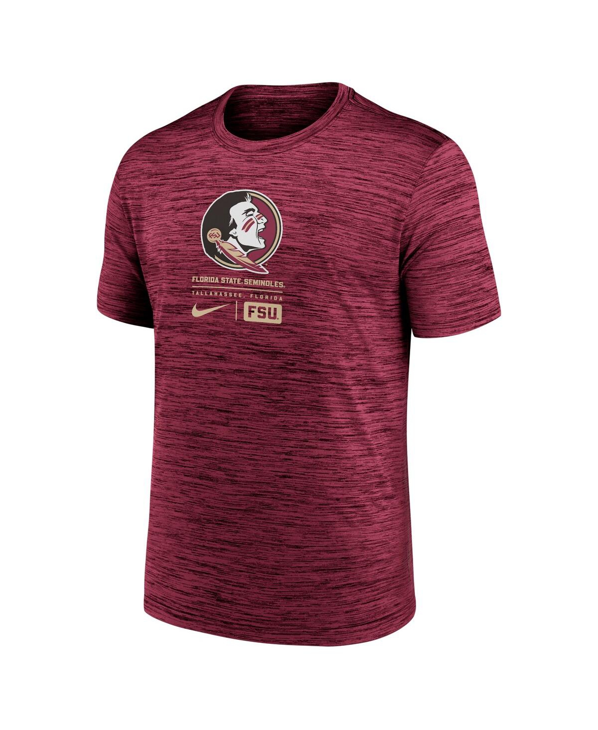 Nike Florida State Seminoles Campus Center Block Velocity  Men's Dri-fit College T-shirt In Garnet