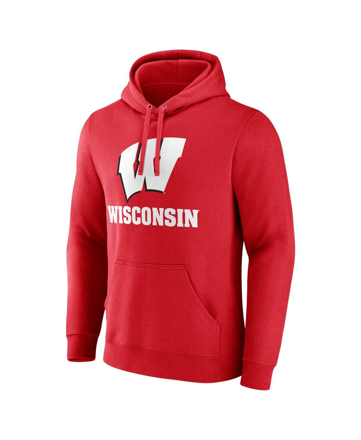 Fanatics Men's Red Wisconsin Badgers Team Lockup Pullover Hoodie In Red