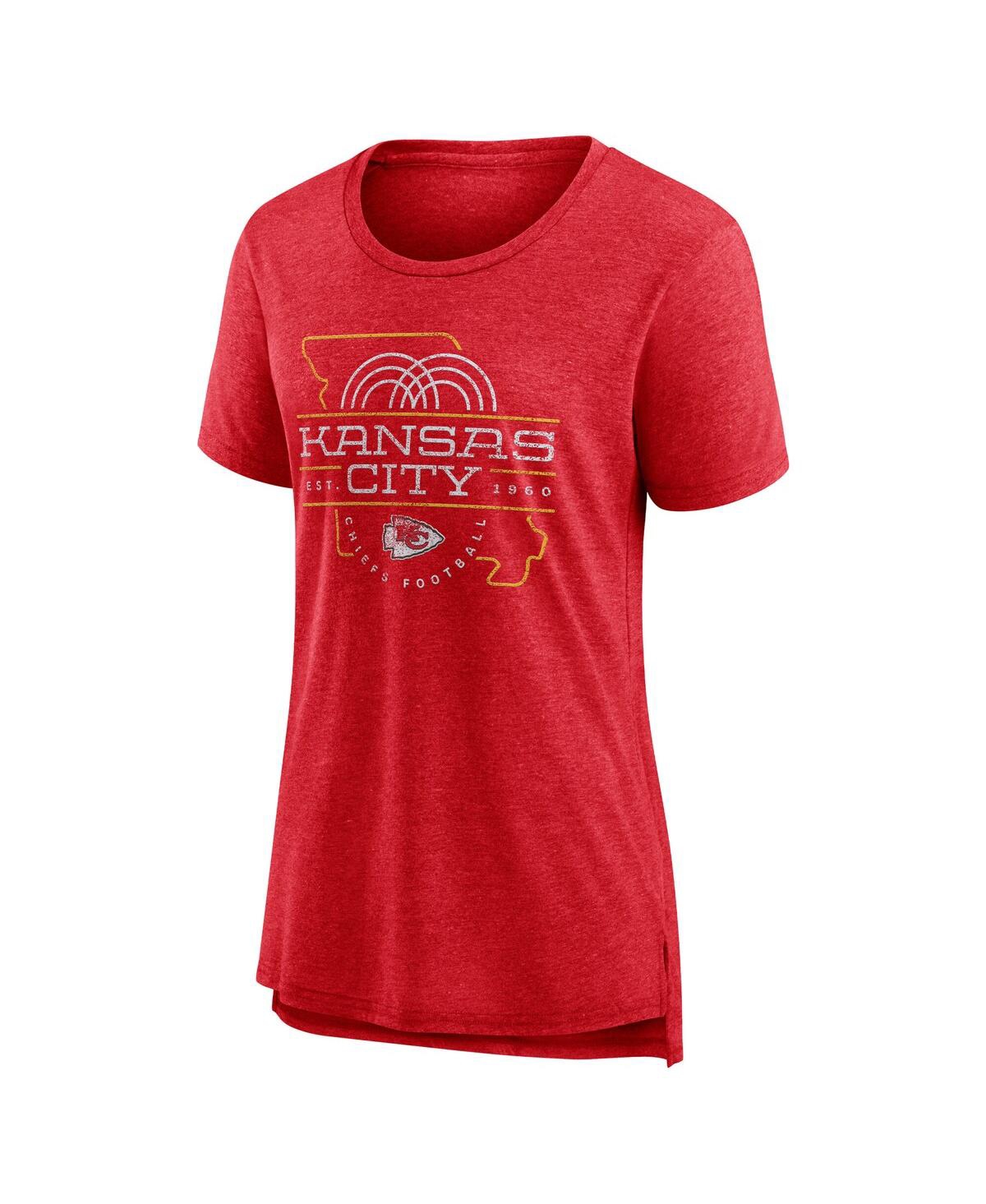 Nike Women's Scarlet Kansas City Chiefs Vintage Graphic Tri-blend Scoop Neck T-shirt In Scarlet
