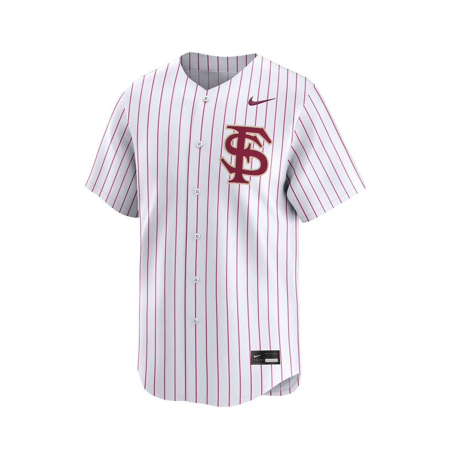 Мужской топ Nike White Pinstripe Florida State Seminoles College Limited Baseball Jersey — фото 3