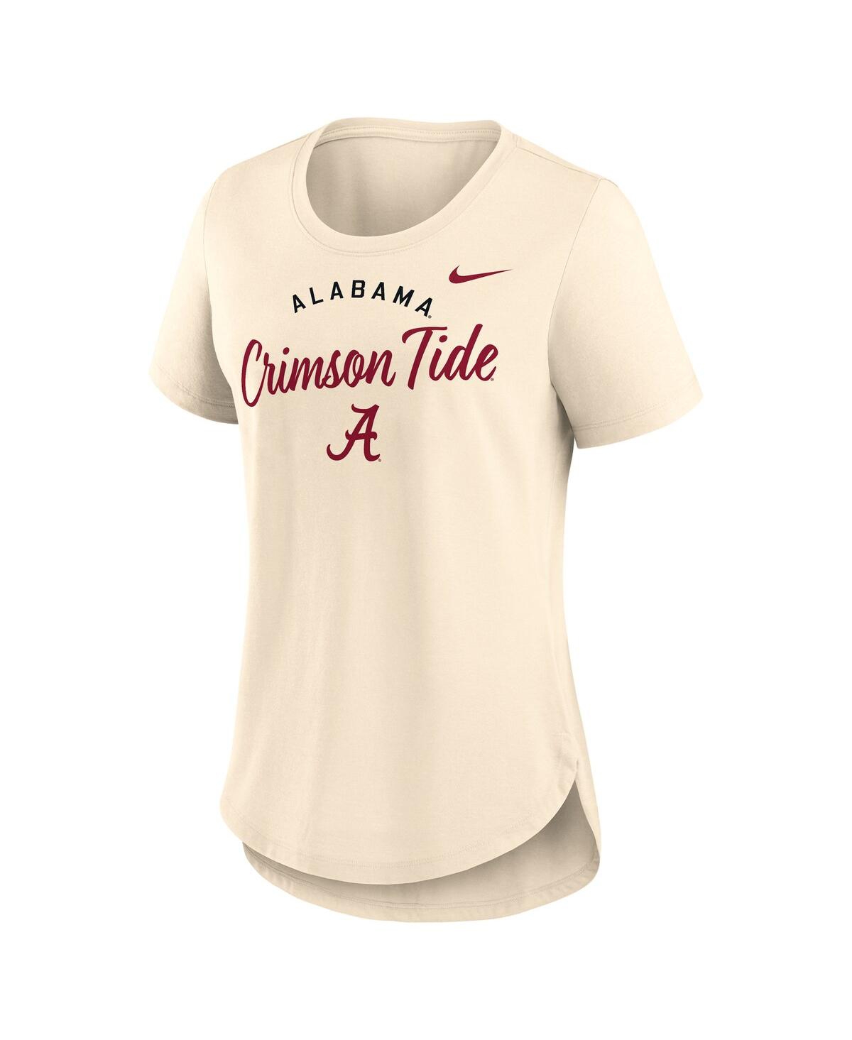 Nike Women's Tan Alabama Crimson Tide Script Logo Tri-blend T-shirt In Tan