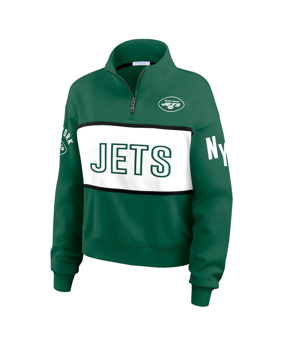 Wear By Erin Andrews Women's Green New York Jets Quarter-zip Jacket In Green