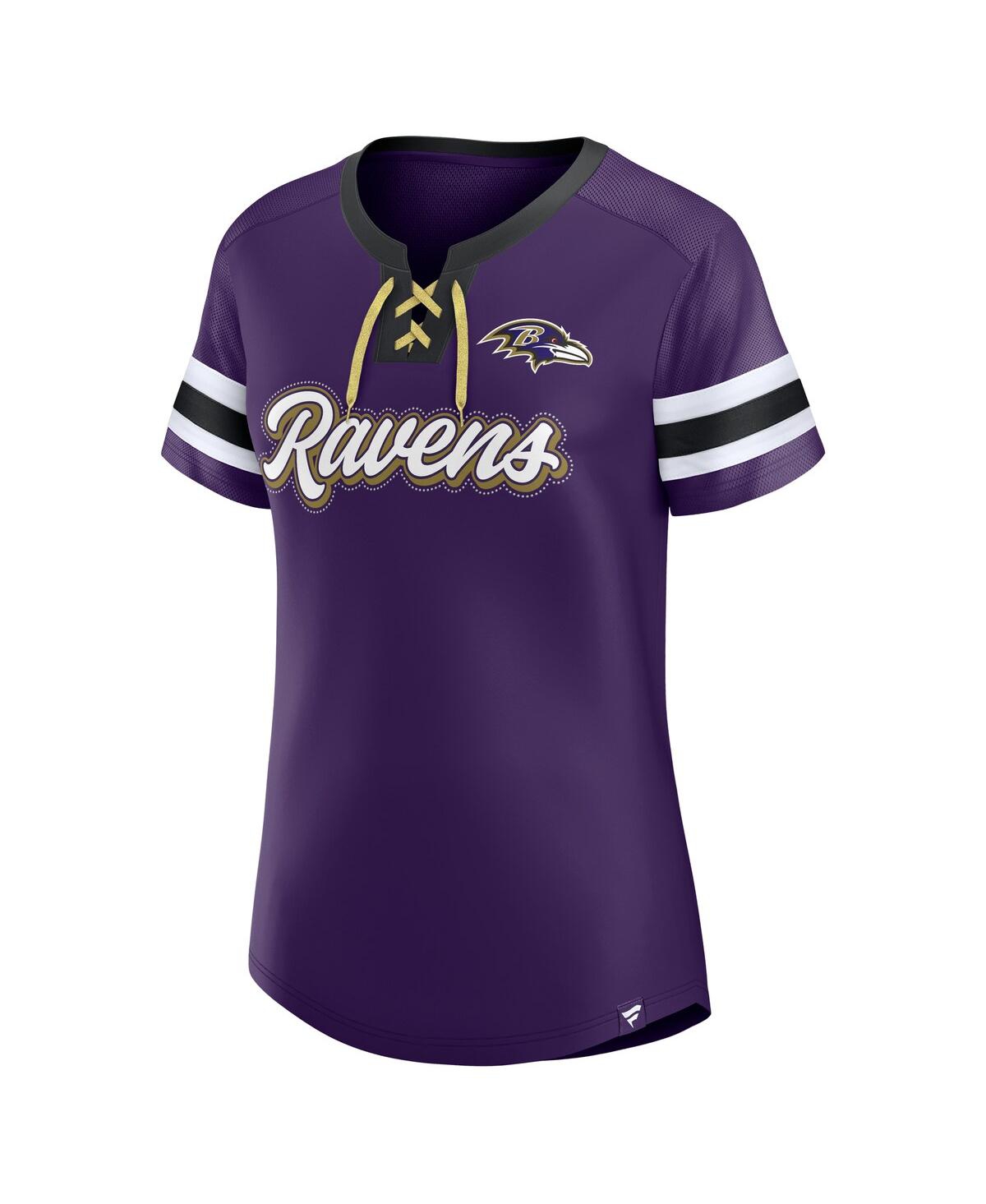 Fanatics Branded Purple Baltimore Ravens Plus Size Original State Lace-up T-shirt In Purple