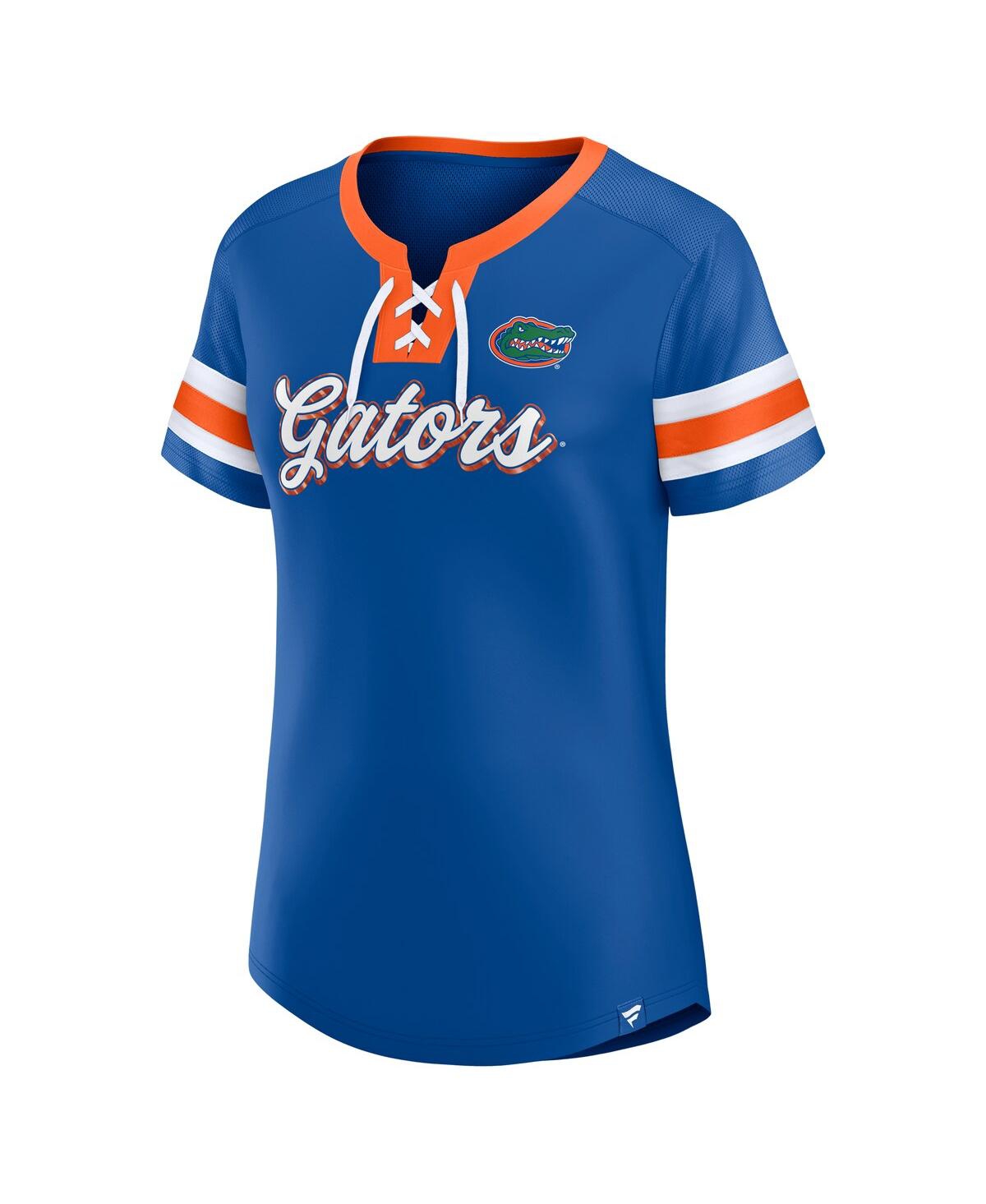Fanatics Women's Royal Buffalo Bills Iconic Bling Athena Lace-up V-neck T-shirt In Royal